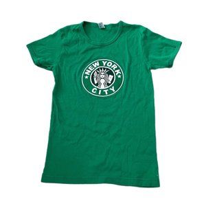 American Apparel Starbucks New York green t-shirt size medium